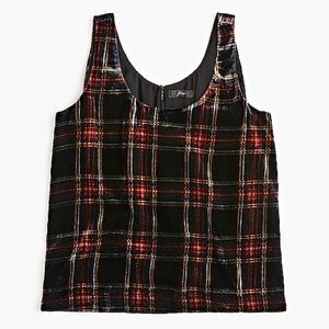 J. crew Velvet Stewart tartan tank top.